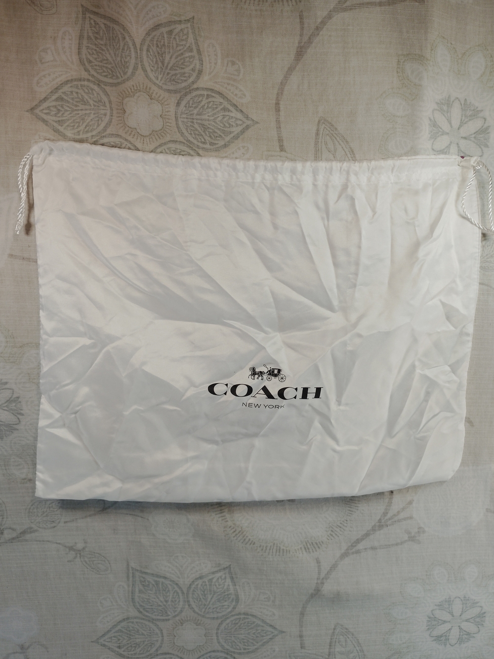 Coach White Drawstring Dust Bag
